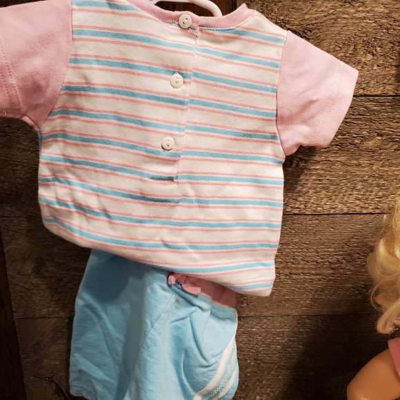 Baby Works Shorts Set 0-3M Pink Blue - Picture 4 of 9